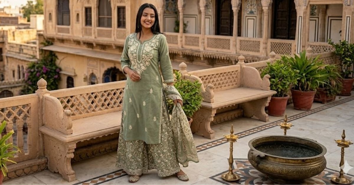 Best kurti palazzo set styles for daily and festive wear - Rajvansh Best kurti palazzo set styles for daily and festive wear